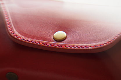 OIL LEATHER EYEWEAR CASE / Red Brown & Brown