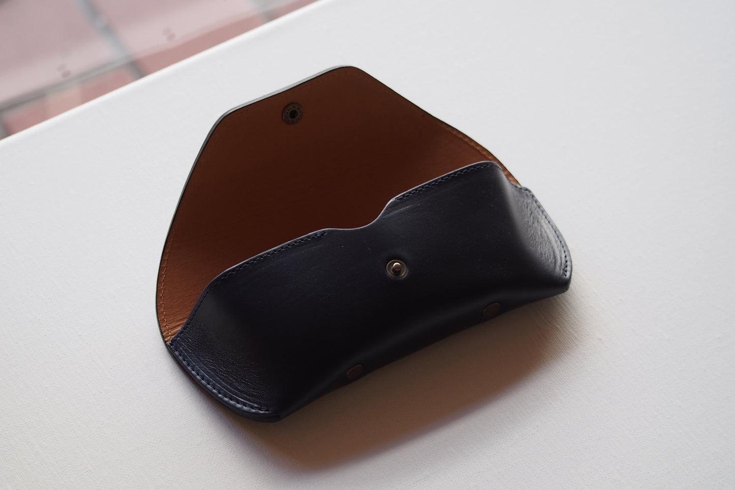 Horween Leather EYEWEAR Case 2 /  Ink & Camel