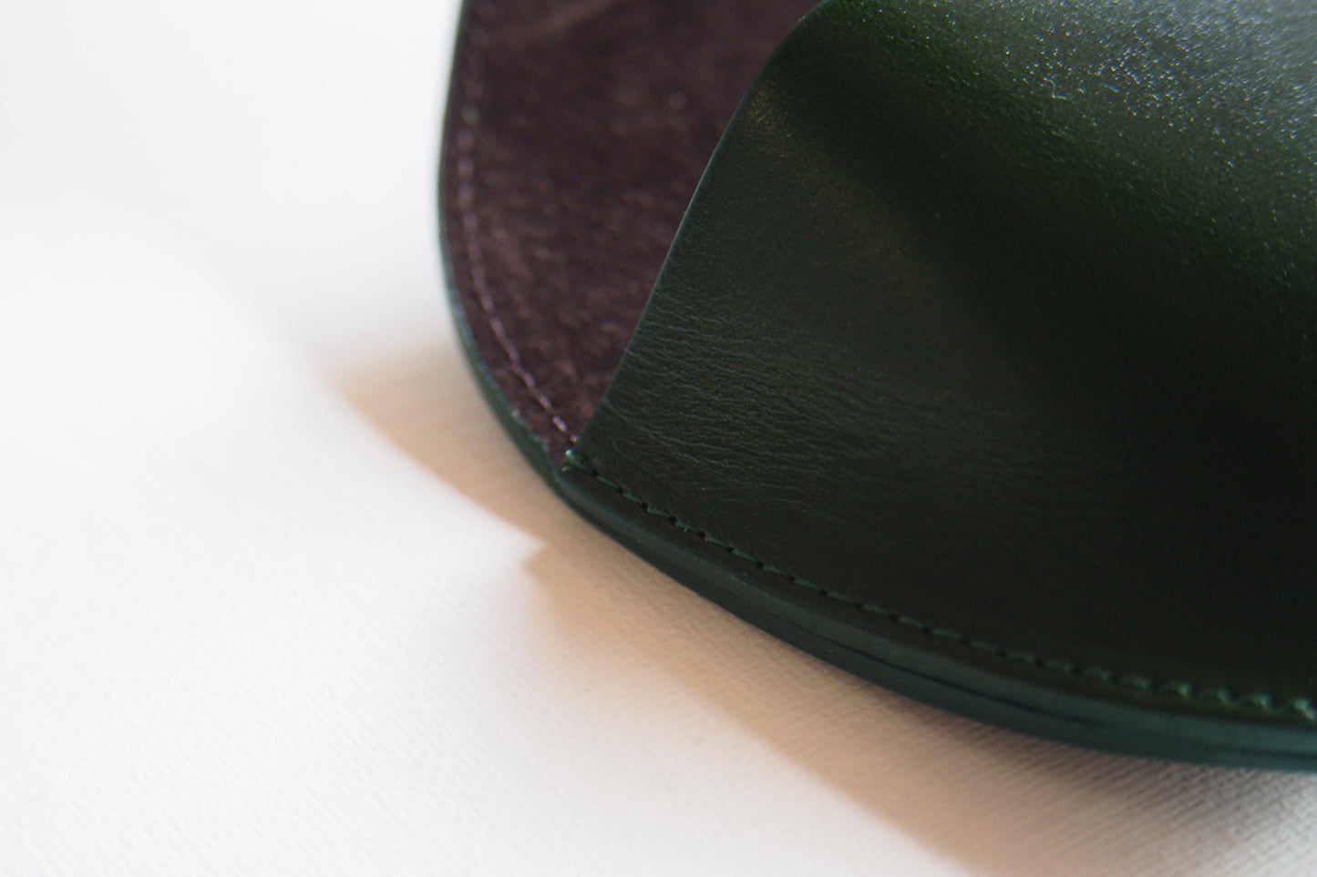 OIL LEATHER EYEWEAR CASE /  Green & Dark Brown