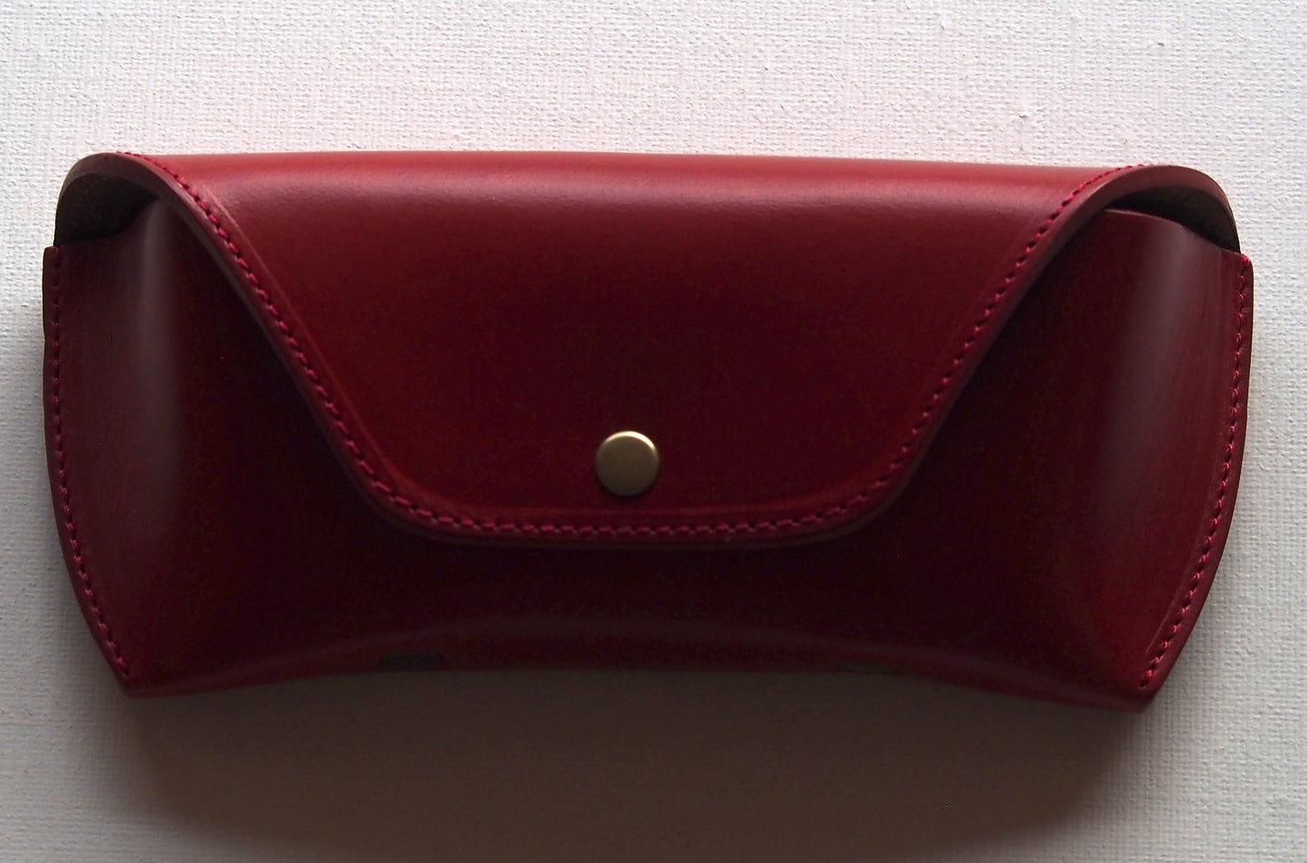 OIL LEATHER EYEWEAR CASE / Red Brown & Brown