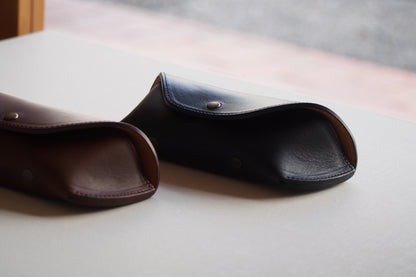Horween Leather EYEWEAR Case 2 /  Ink & Camel