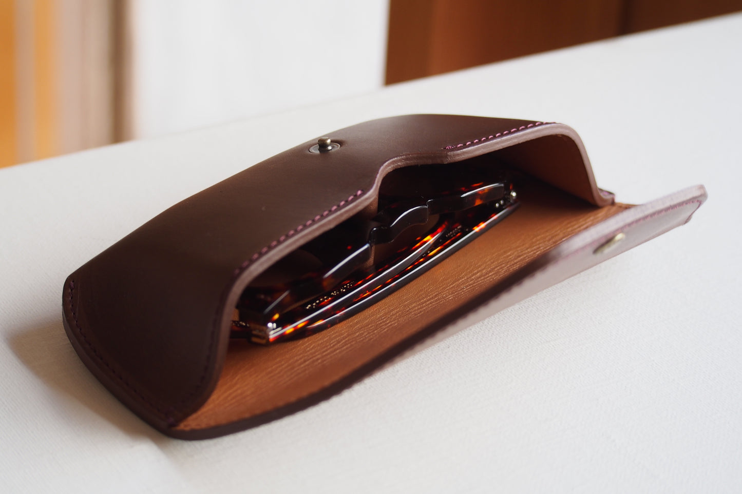 Horween Leather EYEWEAR Case 2 / VINTAGE  BROWN