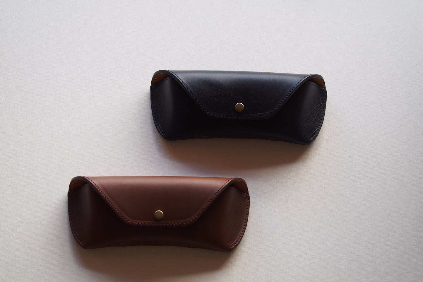 Horween Leather EYEWEAR Case 2 /  Ink & Camel