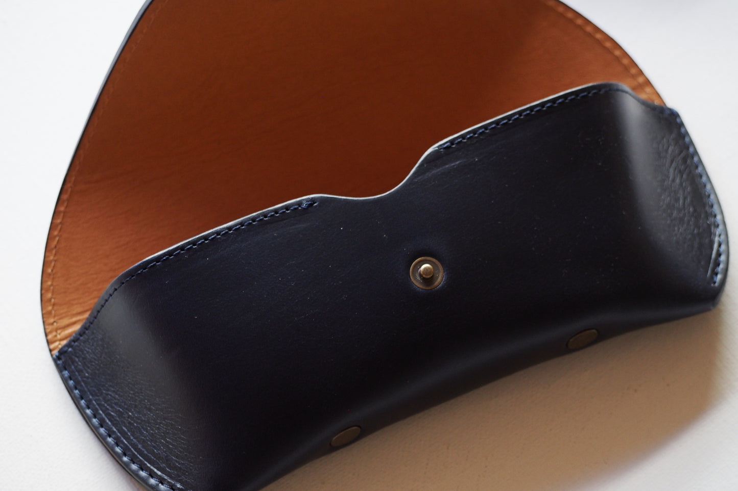 Horween Leather EYEWEAR Case 2 /  Ink & Camel