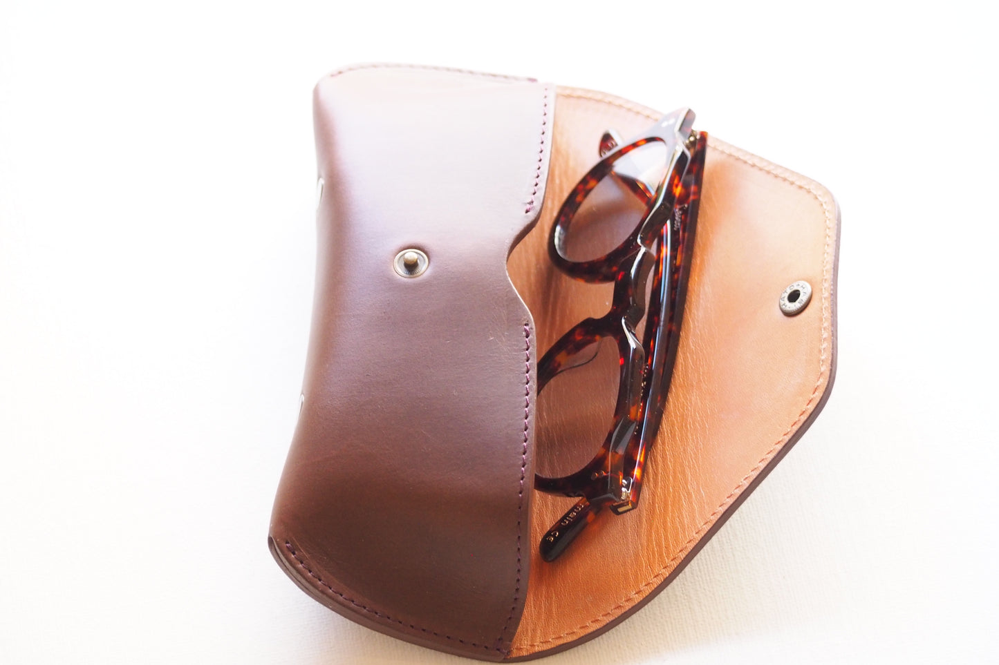 Horween Leather EYEWEAR Case 2 / VINTAGE  BROWN