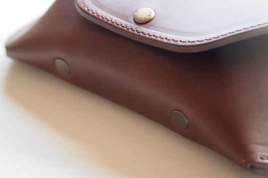 Horween Leather EYEWEAR Case 2 / VINTAGE  BROWN