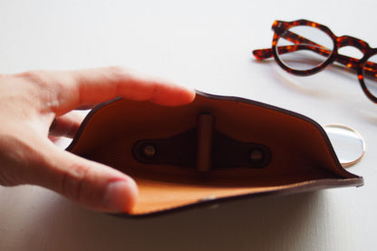 Horween Leather EYEWEAR Case 2 / VINTAGE  BROWN