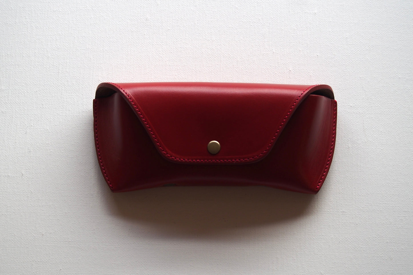 OIL LEATHER EYEWEAR CASE / Red Brown & Brown